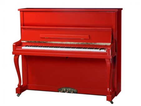 Piano Vertical marca Auditorium,  Rojo, 121cm. Nuevo. Similar Yamaha U1. TRANSP. GRATUITO.