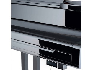 piano de cola digital negro con reproductor