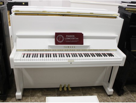 Piano Vertical Yamaha U1, U1E. Nº Serie 410.000-1.000.000. Blanco. 121cm. TRANSPORTE GRATUITO.