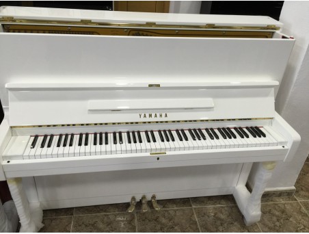 Piano Vertical Yamaha U1F, U1G. Nº Serie 1.000.000-1.400.000. Blanco. 121cm. TRANSPORTE GRATUITO.