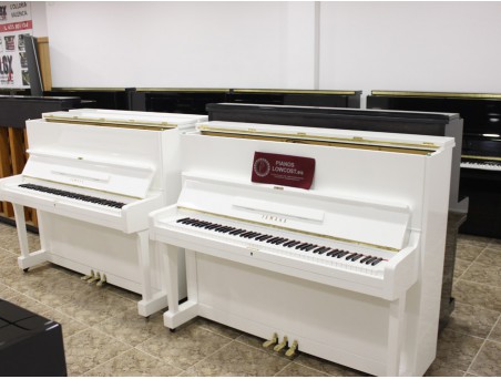 Piano Vertical Yamaha U1, U1H. Nº Serie 2.000.000-3.100.000. Blanco. 121cm. TRANSPORTE GRATUITO.